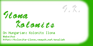 ilona kolonits business card